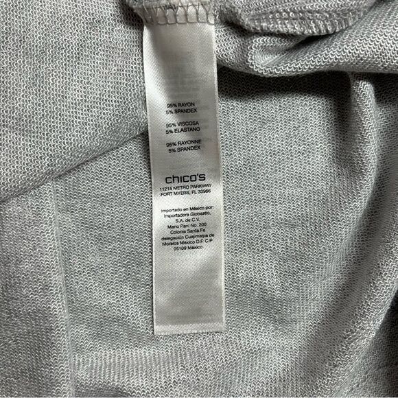 Zenergy by Chico’s Drape Open Front Sporty Grey Cardigan Sweatshirt XL - Picture 9 of 11